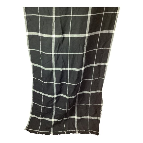Banana Republic Womens Black & White Plaid Rectangular Wrap Scarf Shawl Acrylic - Picture 13 of 13